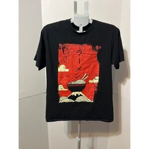 Port & Company Ramen Graphic T-Shirt Black Size Mediumss